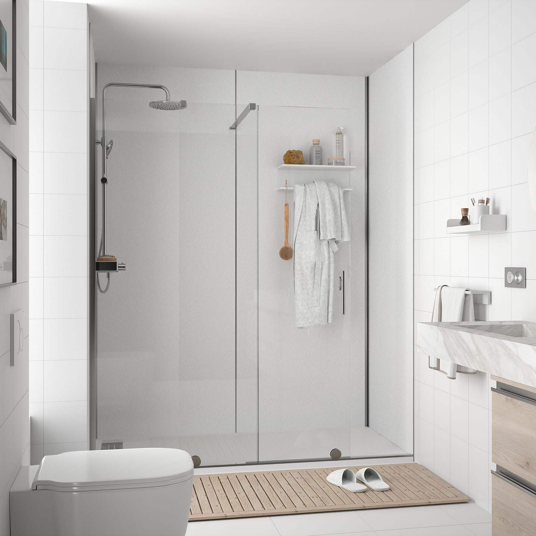 88080 SALGAR Душевая панель ATLAS blanco white на заказ от 801 до 999 мм