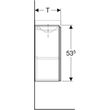 500.608.JK.2 Шкафчик для раковины Geberit Acanto, с одной дверью и сифоном Geberit  - Вид №4