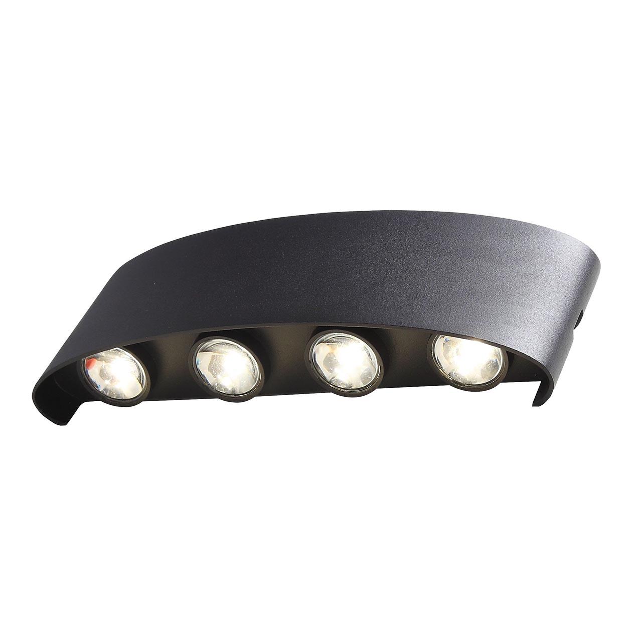 Уличный настенный светодиодный светильник чёрный ST Luce Bisello SL089.401.08 ST LUCE BISELLO 00-3898329 Черный  - Вид №1