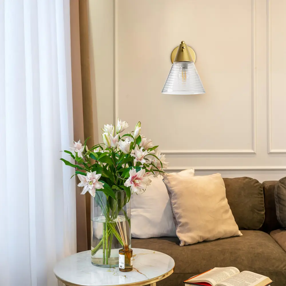 Настенный светильник Freya Blissa цвет бронза/прозрачный STLM-2118530 - Вид №9