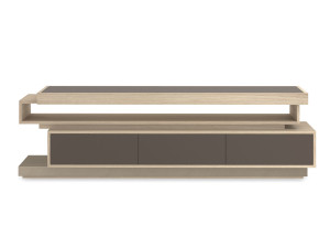 Низкий деревянный шкаф для телевизора с ящиками