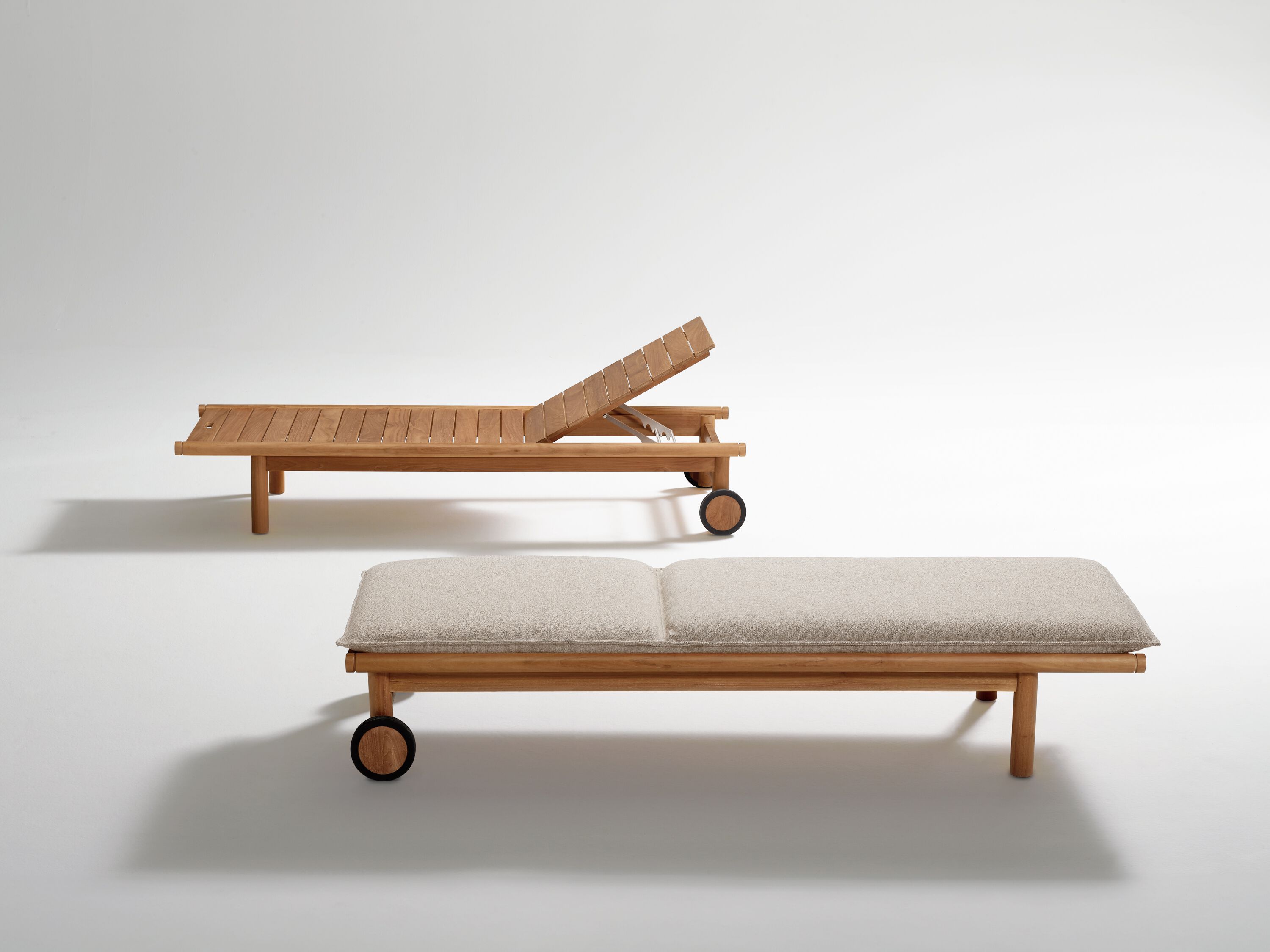 Садовая кровать с откидной спинкой из тикового дерева с колесами Atmosphera Панама ARCH-00091077 - Вид №4