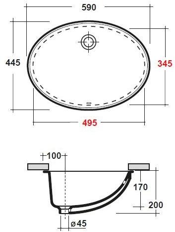 Lil4457001 Накладная раковина под столешницу  овальная Olympia Ceramica LAVABI D'ARREDO - Вид №3