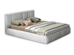 Двуспальная мягкая кровать из ткани