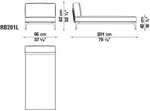 B&B Italia Outdoor Садовый диван из ткани Ribes sun-id-1376014 - Вид №12