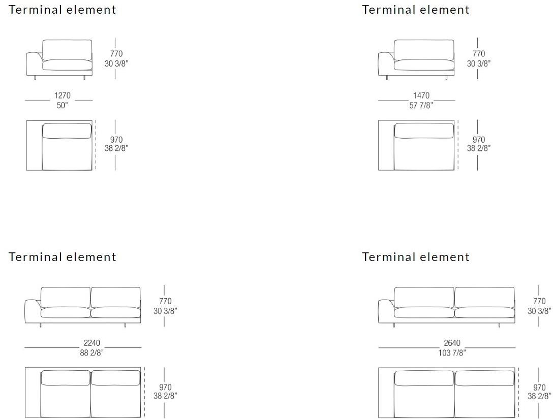 MisuraEmme Диван из ткани с полкой для журналов Misuraemme sun-id-1374520 - Вид №19