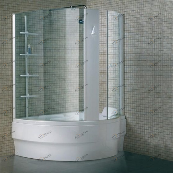 Ванна угловая с душевой панелью Hera Box 160 см Karolitalia Sofia BLUBLEUHERABOX160