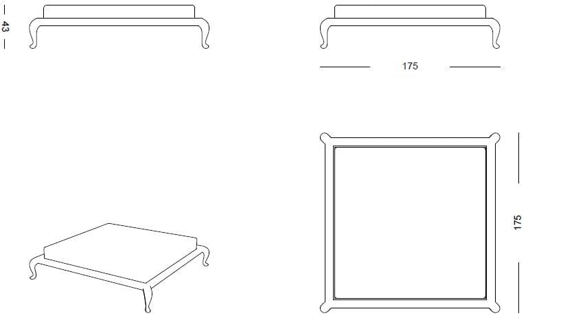 Мателассе ткань мягкий сад пуф Samuele Mazza Outdoor Canopus ARCH-00124845 - Вид №1