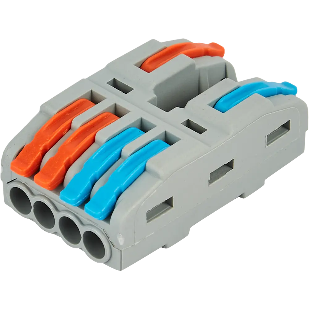 86218561 Клеммы разветвительные рычажковые Duwi СМК-524 PRO 2х4-проводные 4мм² серые 4шт 26660 4 STLM-1115061 Santreyd 