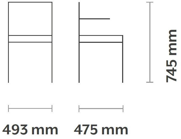 CaStil Штабелируемый металлический садовый стул с подлокотниками Dida Dida br - Вид №8