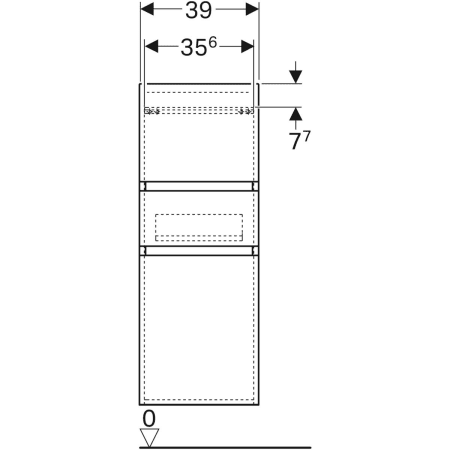 869033000 Шкафчик средней высоты Geberit Renova Plan с двумя дверями и одним выдвижным ящиком Geberit  - Вид №3