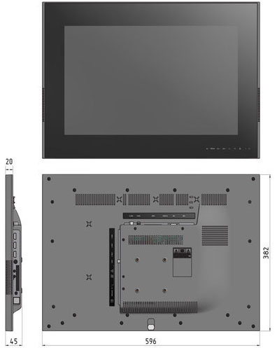 #22A12S-B Встраиваемый тв, ниша 38 см, 22", full hd, smart tv + подъемный механизм blum KITEQ Santreyd 