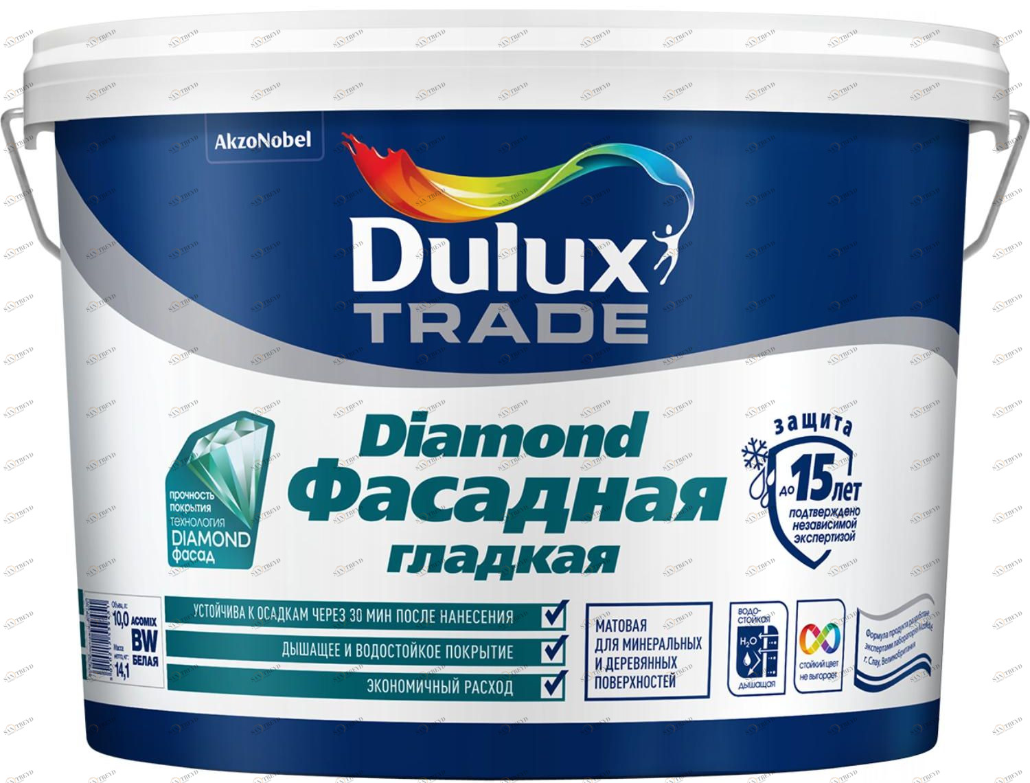 Краска Dulux / Дулюкс фасадная гладкая на водной основе 10л 5669