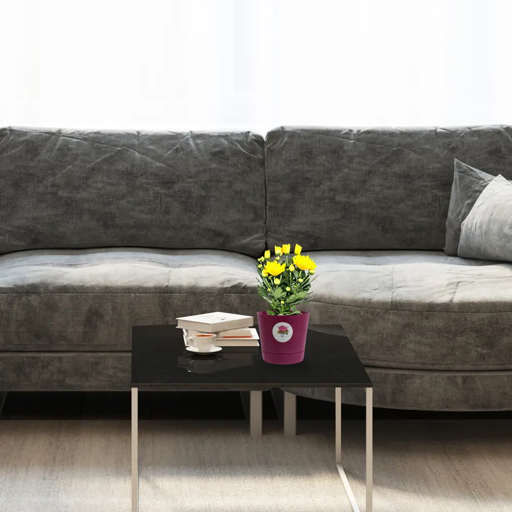 Горшок цветочный Тек.А.Тек Партер ø9.5 h9 см v0.35 л пластик бордовый STLM-2103687 - Вид №2