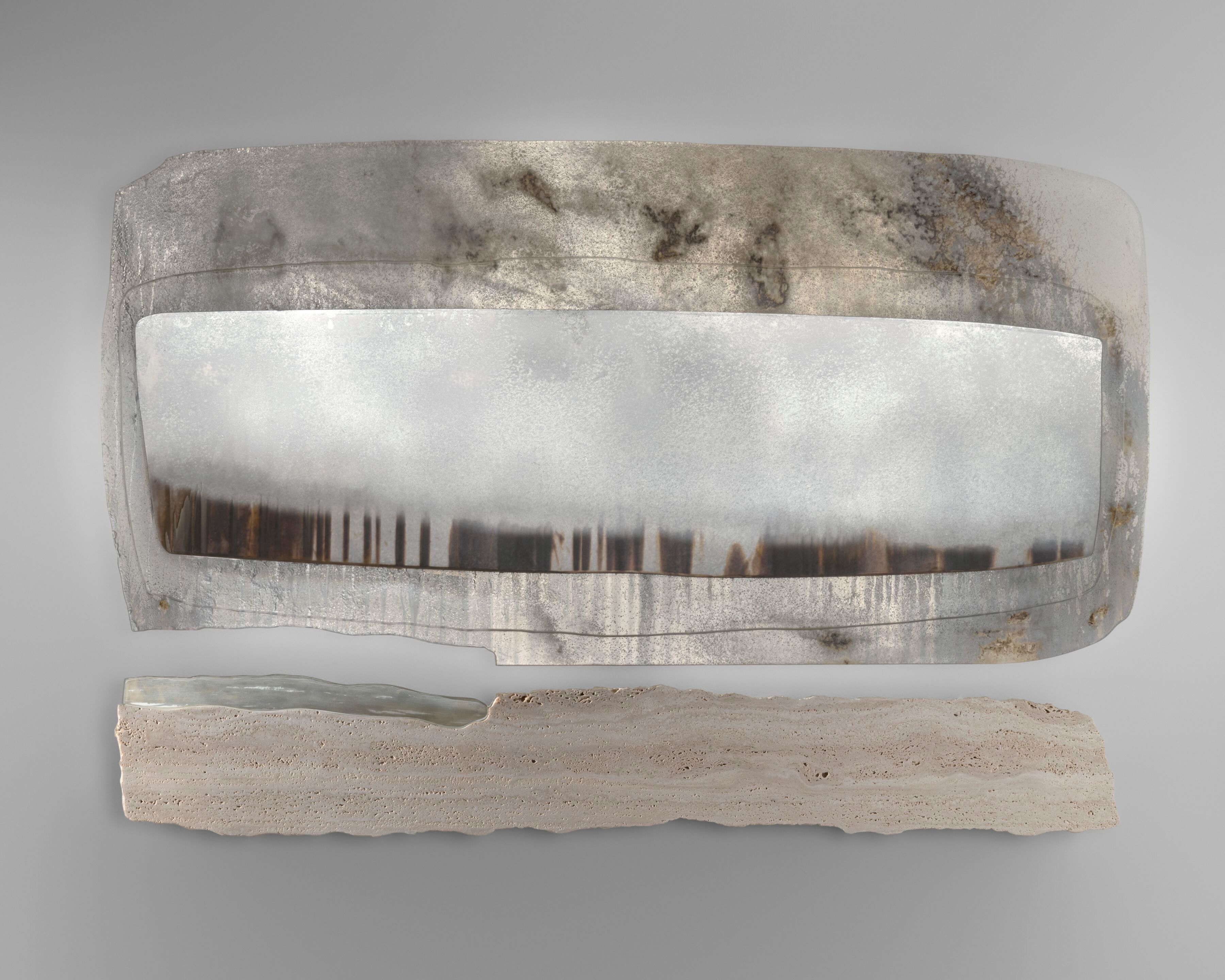 Травертиновое зеркало и настенное стекло со встроенным освещением ARTE VENEZIANA пещера ARCH-00079055 - Вид №1