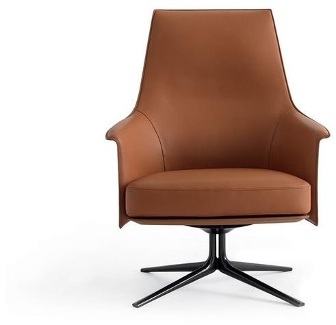 Poliform Поворотное кожаное кресло с 4-мя спицами и подлокотниками Stanford sun-id-1373853 - Вид №1