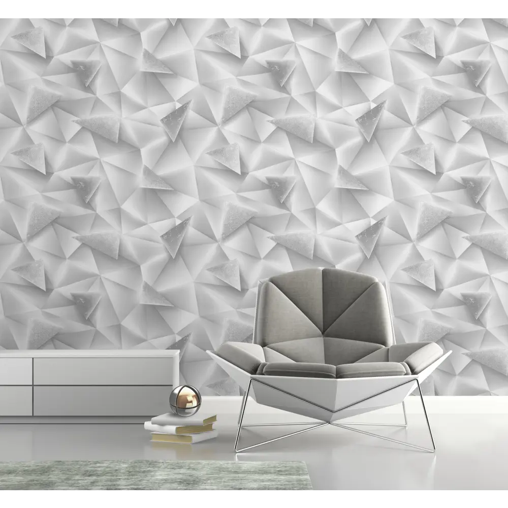 Артекс Trio - Флизелиновые обои серые с геометрическим узором 89370373 STLM-1492726 - Вид №3