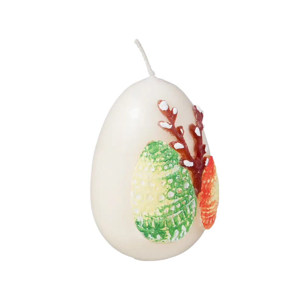 Свеча Яйцо пасхальное с аппликацией верба цвет в ассортименте 9 см Santreyd STLM-2118439 - Вид №1