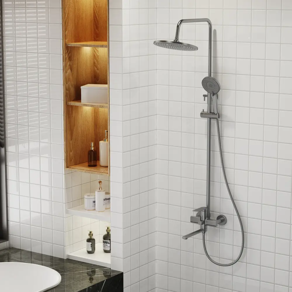 Душевая система Frap Arne со смесителем 3 режима цвет графит STLM-2006197 - Вид №8