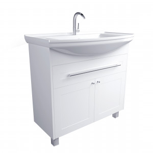 У94494 Тумба Lina Classic New 85Н 1в.я 2д Белый глянец 1 Marka Lina Classic