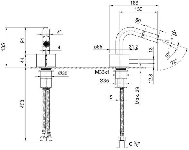 ABOUTWATER Смеситель для биде на одно отверстие на террасе Af/21 Fantini Rubinetti sun-id-1423105 - Вид №3