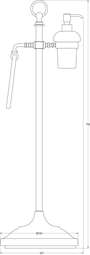 STI 132 Стойка с 2-мя аксессуарами для туалета с биде 80 cm 3SC STILMAR CHROME/GOLD Treesseci 3SC - Вид №1