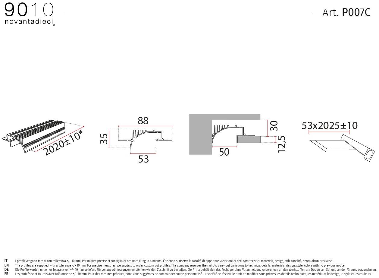 9010 novantadieci Линейный световой профиль из alumite®  P007  - Вид №3