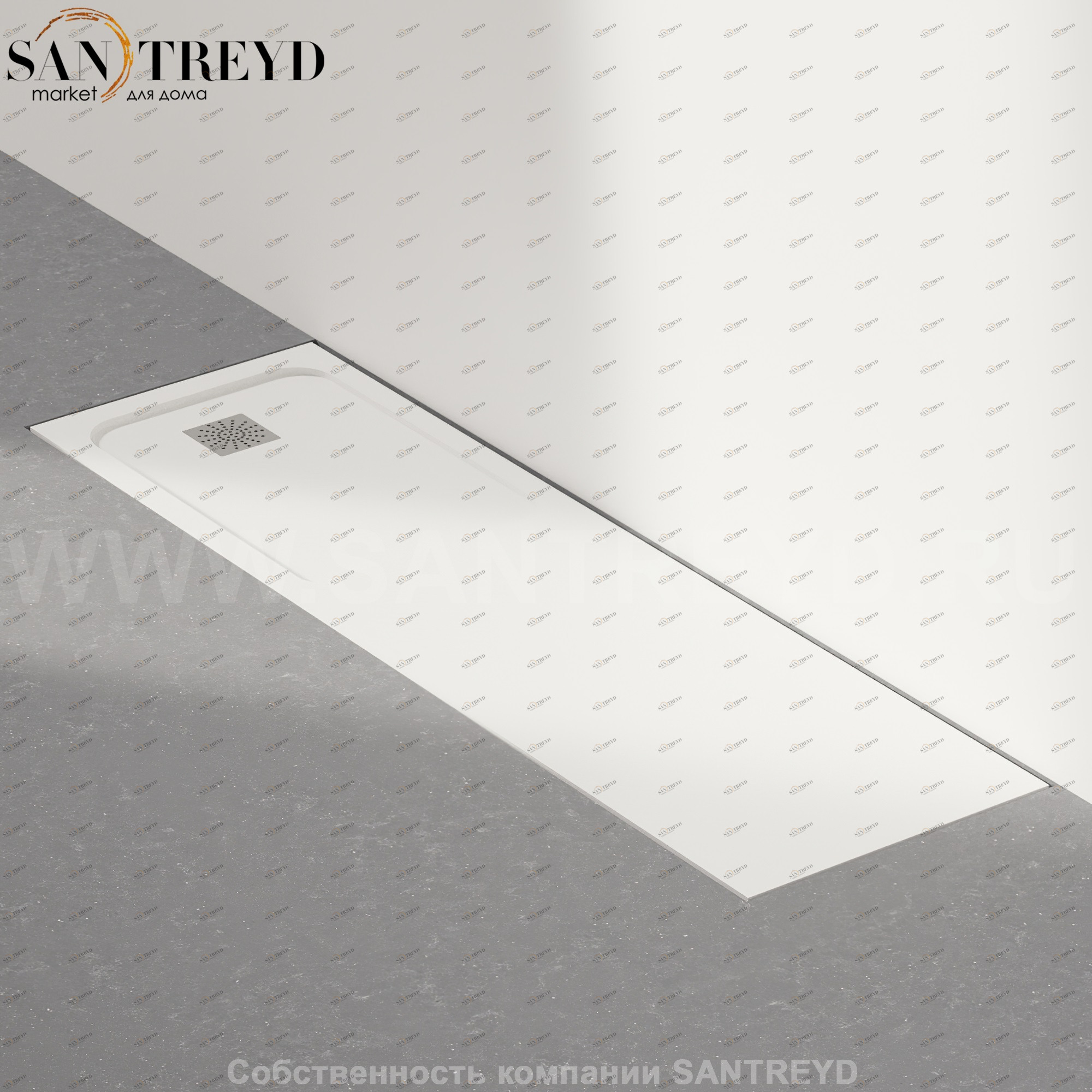 Душевой поддон PDX белый. Размеры: длина до 240 см, глубина от 70 до 90 см Agape APDX7090240RB3