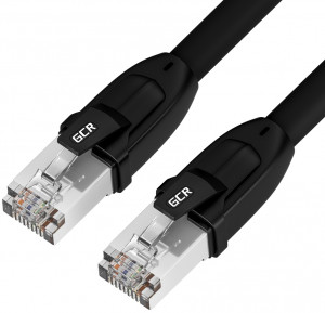 GCR-52350 Gcr патч-корд prof кат.8 ethernet 5.0m f/ftp, rj45, cu, 26 awg, литой, прямой, черный, экранированные коннекторы, Greenconnect