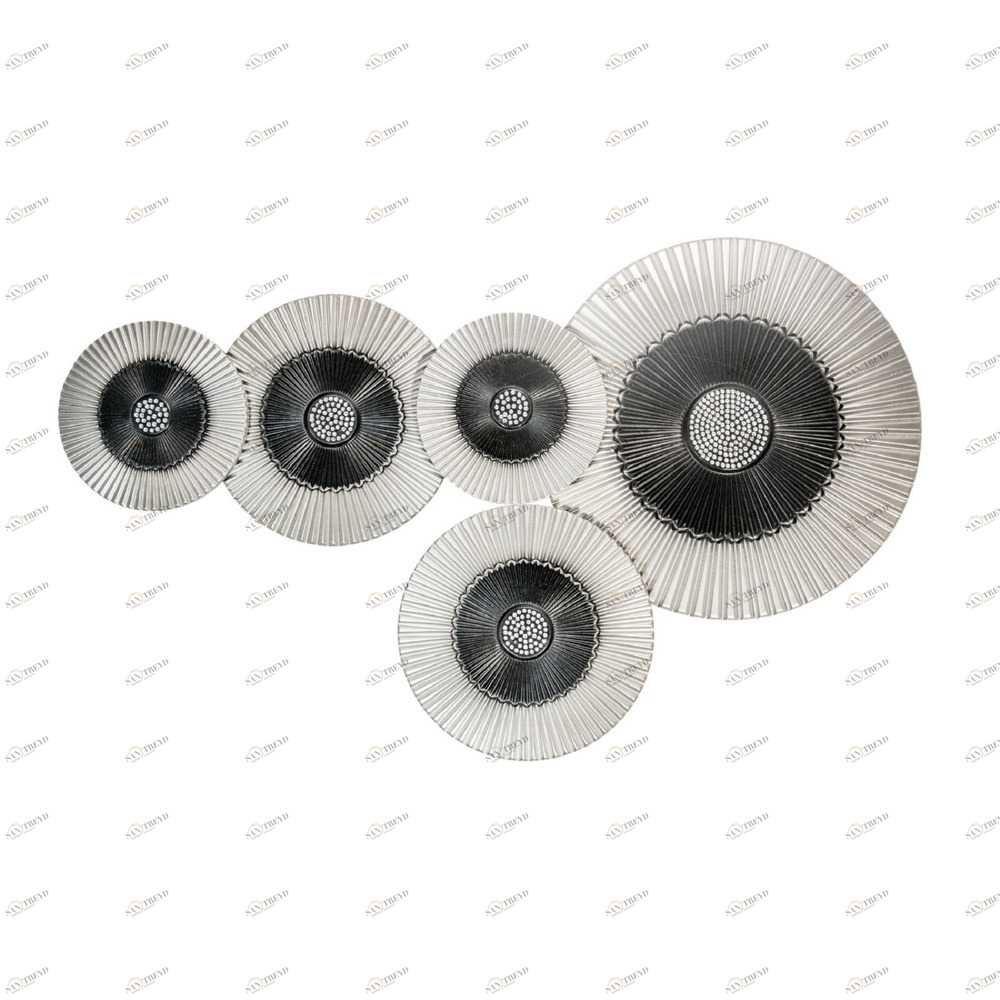 Панно декоративное настенное из дерева со стразами Swarovski 130х85 см черный с серебром Dimension-2 EVENHOME  00-3878824 Серебро;черный 