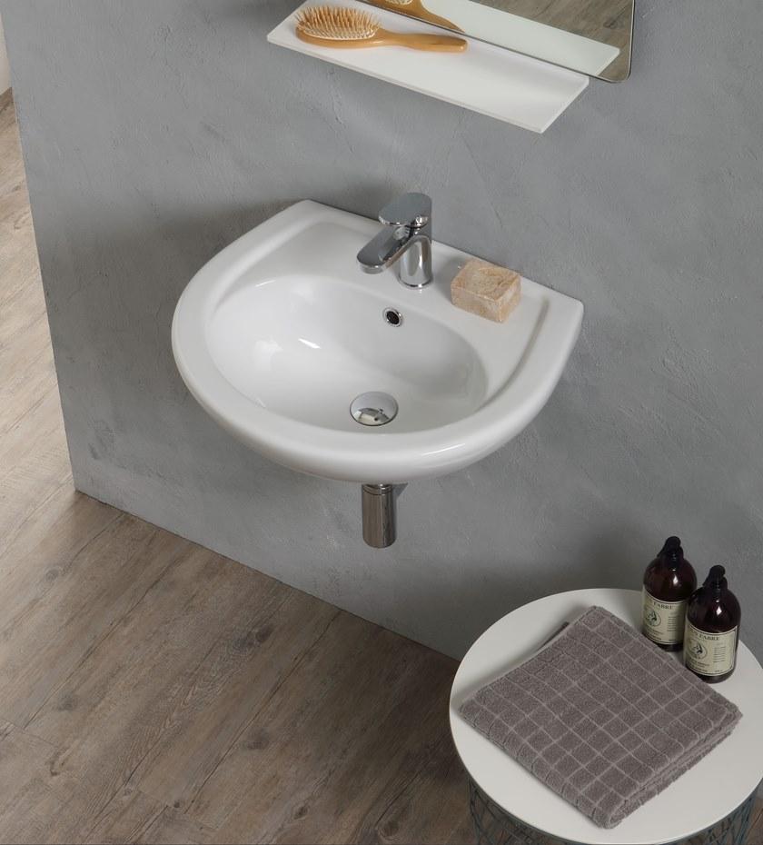 Подвесная раковина настенная овальная Olympia Ceramica RUBINO белая sun-id-1376329 - Вид №3