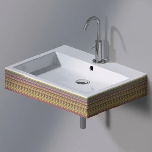 L267430 Подвесная раковина настенная прямоугольная A. e T. Italia Tank белая