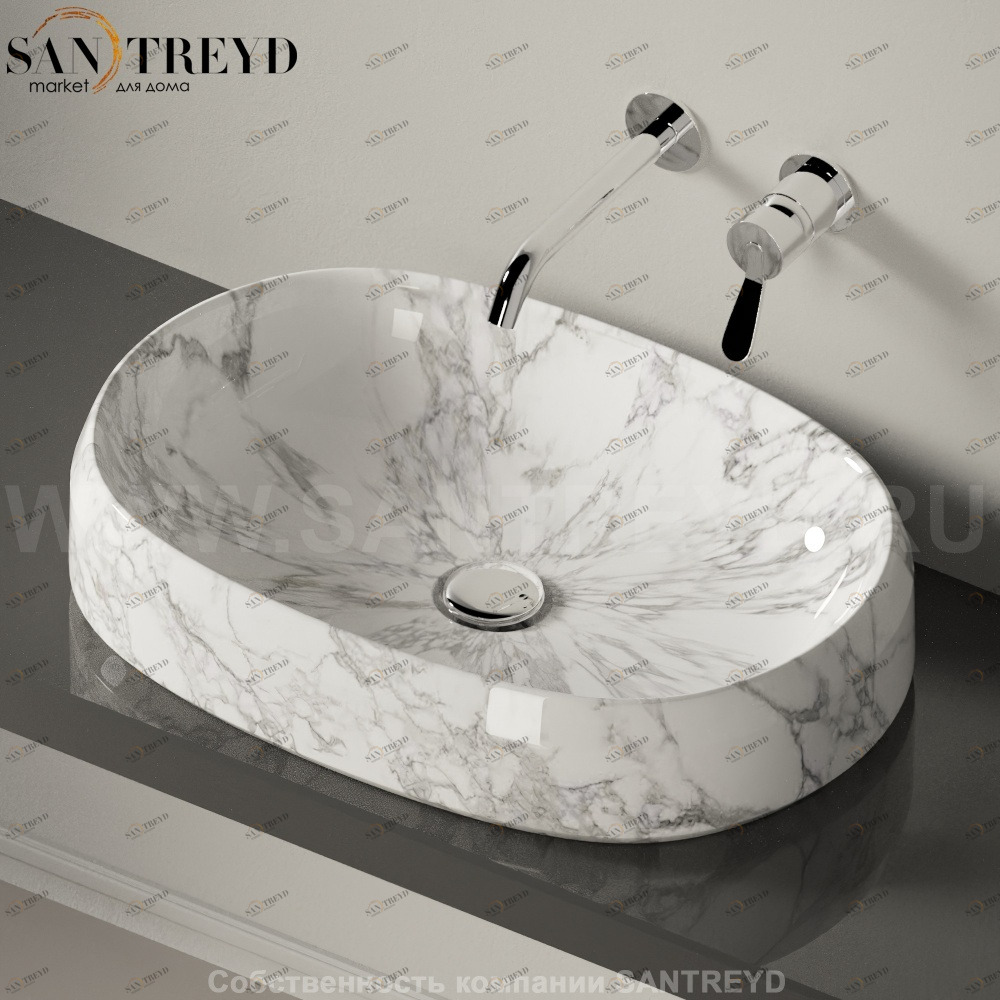 ACER1074MC Накладная раковина на столешницу  овальная Agape Lariana