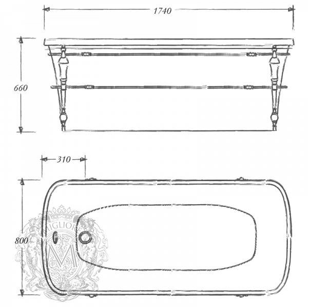 24327 Ванна из литьевого мрамора Migliore Olivia - Вид №1