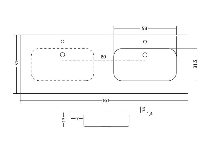 Встраиваемый умывальник из смолы Gaia Mobili Complements ARCH-00028734 - Вид №7