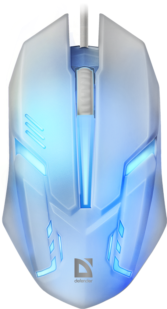 52561 проводная оптическая мышь сyber mb-560l 7цветов,3кнопки,1200dpi,белый Defender Santreyd 