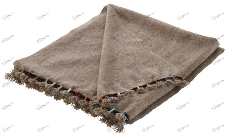 Ligne Roset Двухсторонний однотонный плед ручной работы из шерсти  11020815-11020816 