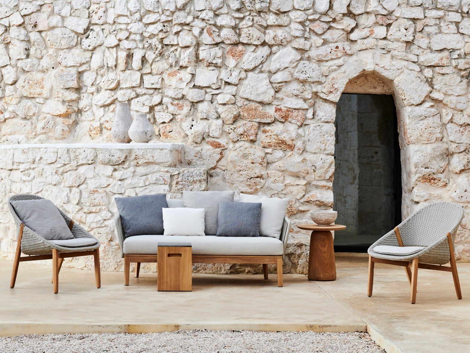 Круглый стол из тикового дерева TRIBÙ дюны ARCH-00062659 - Вид №9