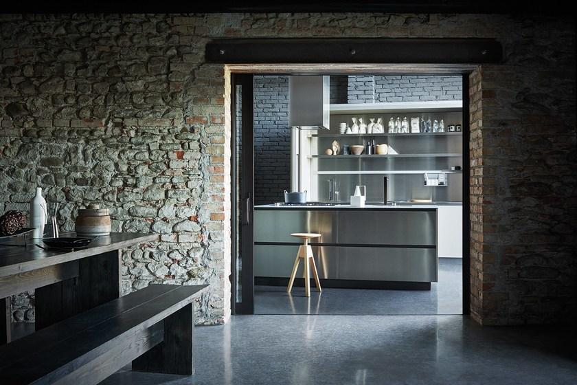 Cesar Модульная кухня из нержавеющей стали и феникса с островом Maxima 2.2 sun-id-1450647 - Вид №4