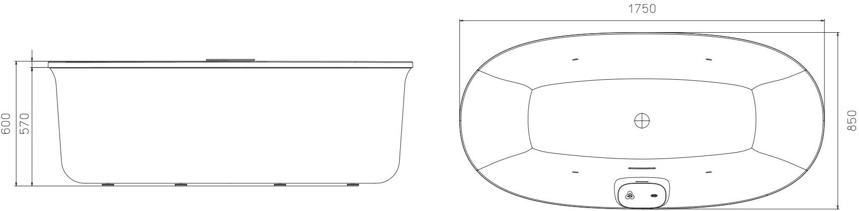 Jacuzzi® Отдельностоящая акриловая ванна с гидромассажем Arga® sun-id-1493371 - Вид №7