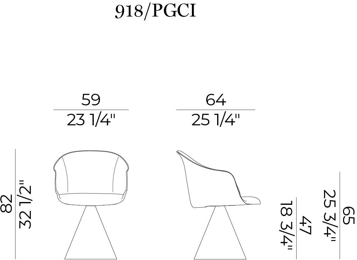 Potocco Вращающийся стул с тканевой обивкой и подлокотниками Lyz 918 pgci - Вид №3