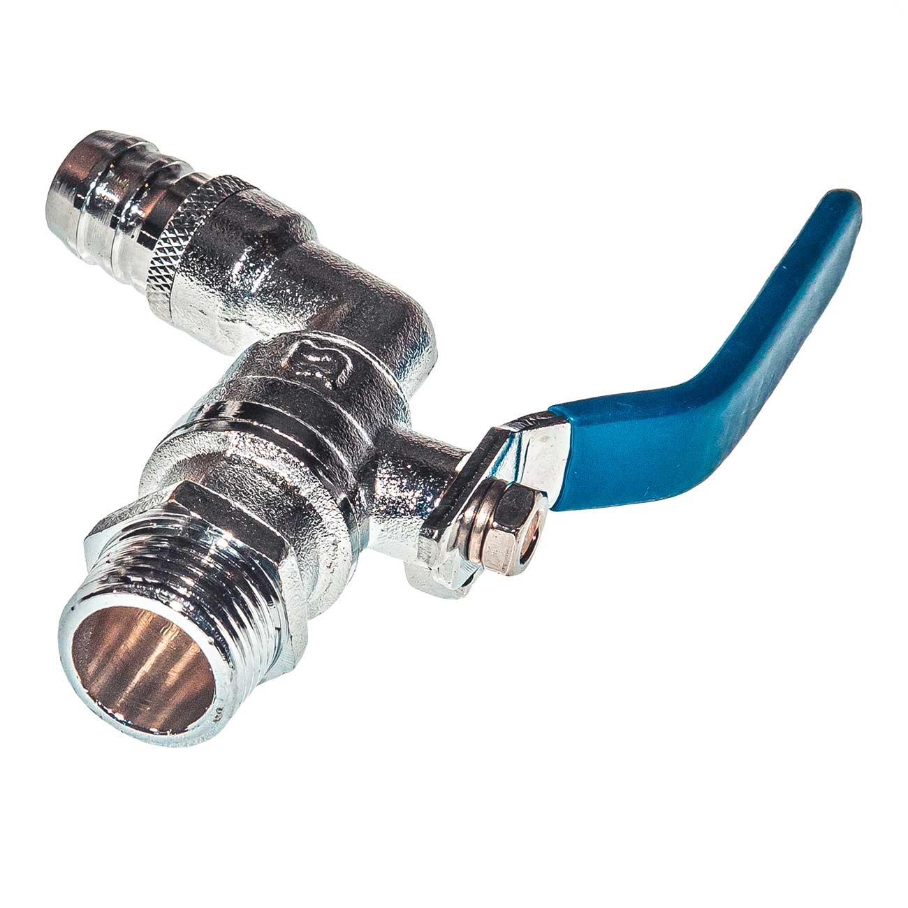 100102 Кран шаровой водоразборный, со штуцером 3/4" ручка, латунь LAB.Space  - Вид №5