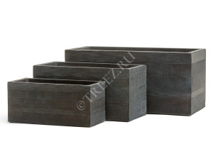 41.1019-0025-GG-60 Кашпо  ERGO - серия Graphics - Низкий прямоугольник - Окись с медной патиной Цветочная коллекция