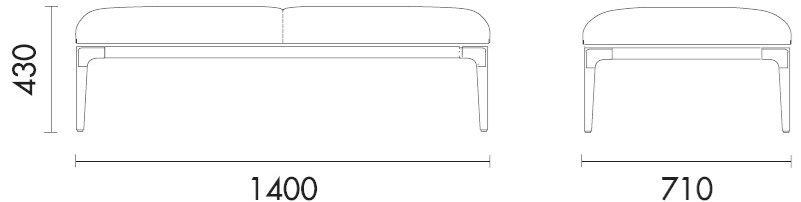 Grado Design Мягкая скамья из ткани Dada sofa Dad-sf-bc - Вид №4