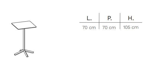 Высокий квадратный стол со спицами FREZZA фламинго ARCH-00136915 - Вид №4