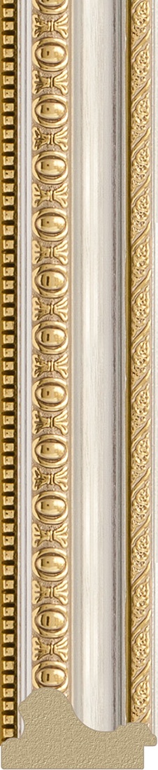 BY 3711 Зеркало в багетной раме - золотые бусы на серебре 60 mm EVOFORM Octagon - Вид №2