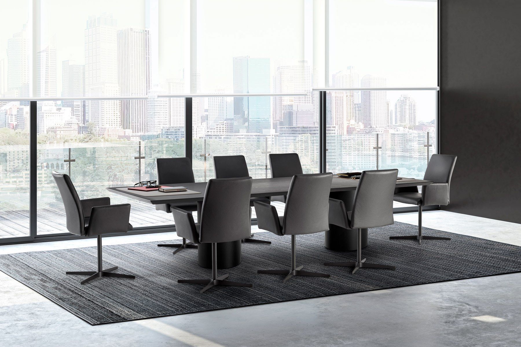 Деревянный прямоугольный стол с металлическим основанием EFORMA цилиндр ARCH-00035871 - Вид №2