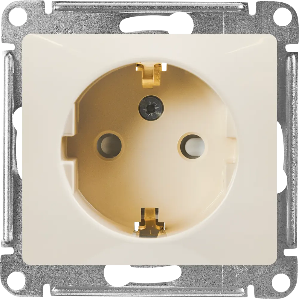 Schneider Electric Glossa - встраиваемая розетка с заземлением, бежевая 86710198