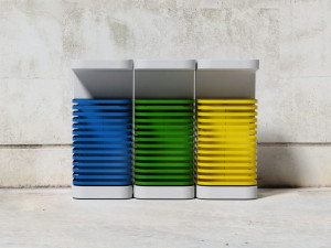 Держатель для мусора из нержавеющей стали и бетона