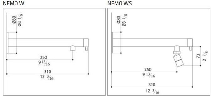 MGS Смеситель для кухни из нержавеющей стали настенный Nemo sun-id-1464587 - Вид №2